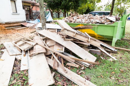 Professional waste clearance team in action