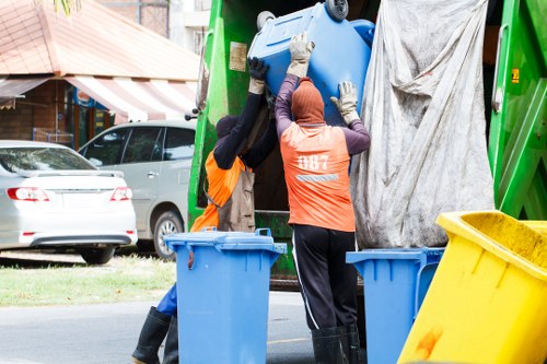 Van leaving a commercial premises after insured waste collection